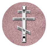 DAROUND 519 SL SH OR Silver Orthodox Cross Shimmer Orchid Background